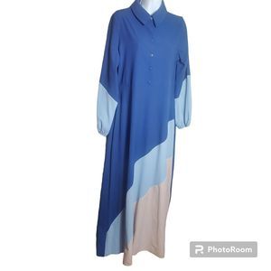 Tavin Tri Color Long Sleeve Maxi Dress Size 6